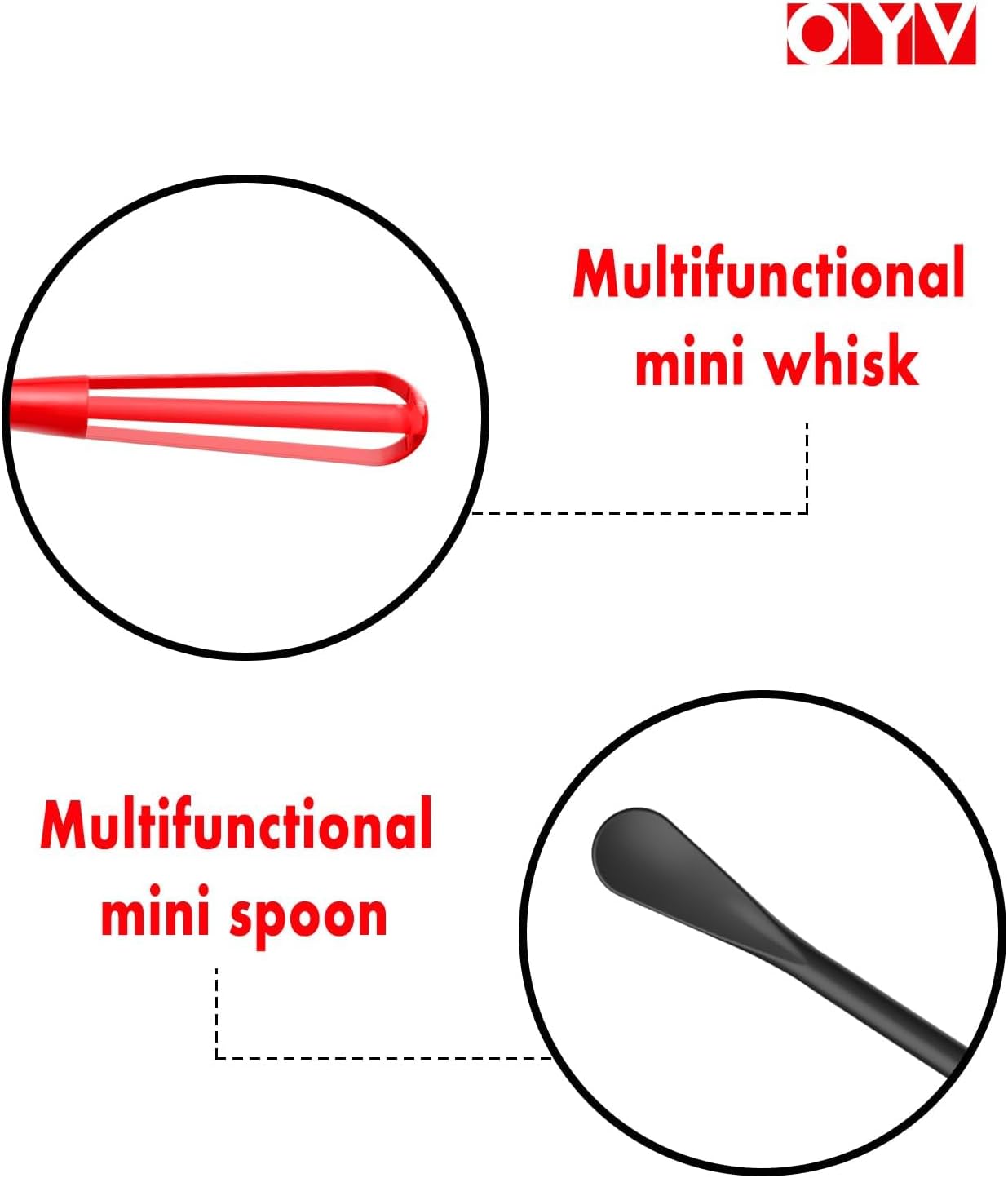 OYV Scandinavian Modern Colors Mini Whisk Set, 8.5 in Mini Whisks for Cooking, 3 Pieces Small Wisk For Whisking, Beating, Blending Ingredients, Mixing Sauces, BPA Free Tiny Whisk