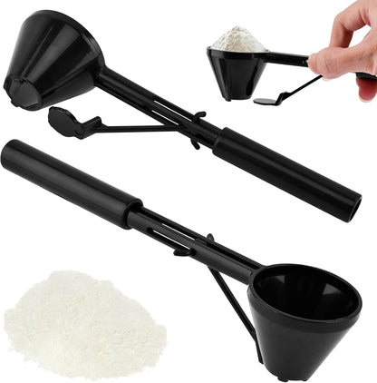 2 Pcs Coffee Scoop with Funnel for Refillable Coffee Pods, Sliding Bottom Measuring Spoon for Ground Coffee, Protein Powder, Tea, Water Bottles