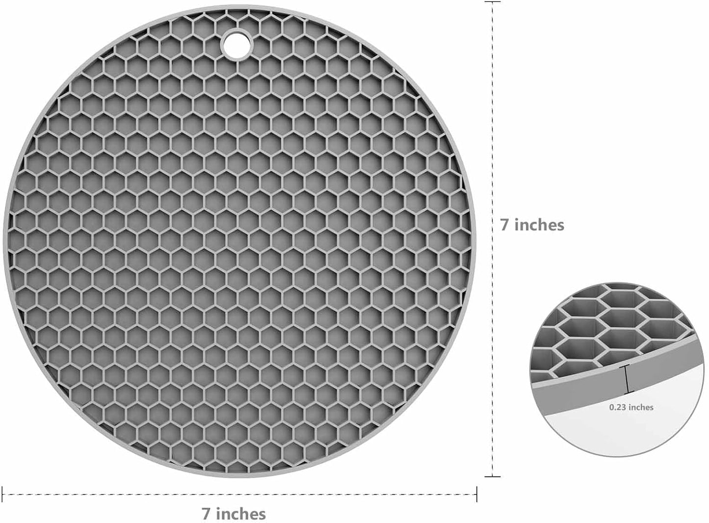 Silicone Trivet Mat — Heat Resistant 446°F Pot Holders for Hot Dishes, Non-Slip Hot Pads for Quartz & Granite Countertops, Multipurpose Kitchen Trivets, Black