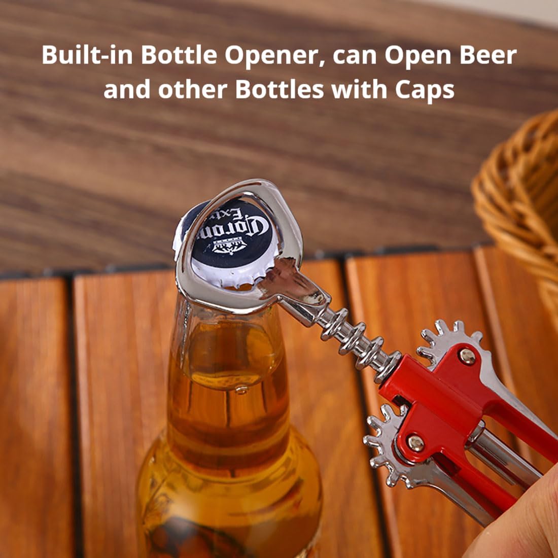 Wine Opener, Zinc Alloy Premium Wing Corkscrew Wine Bottle Opener with Wine Stopper, Multifunctional Wine Cork Opener Bottler Opener Remover for Home, Kitchen,Restaurant,Party and as Gift