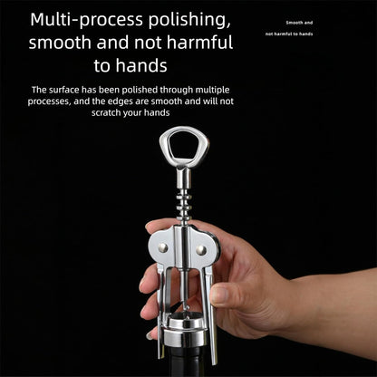 Premium Zinc Alloy Wing Corkscrew Wine Opener Set - Upgraded Cork Screw for Effortless Opening, Ergonomic Non-Slip Handle & Multifunctional Bottle Opener with Stopper