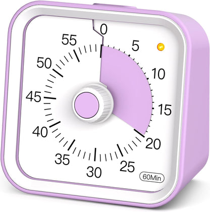 Visual Timer for Kids with Pause Function, 60 Minute Countdown Timer for Kids Desk Study, Teaching, Kitchen Cooking, Office Meetings, Time Management for ADHD (White)