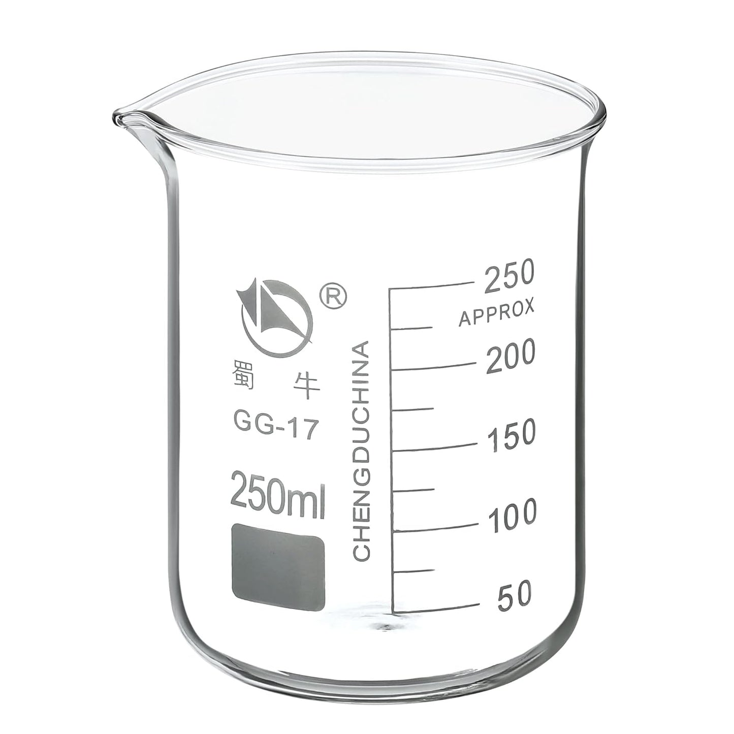 PATIKIL 10ml Low Form Glass Beaker, 3.3 Borosilicate Glass Graduated Printed Scale Measuring Cups with Spout for Kitchen Lab Liquids Transit Boiling
