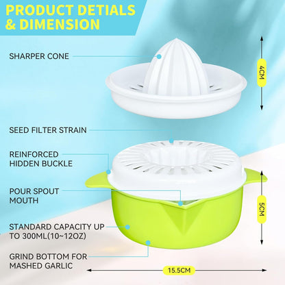 Citrus Juicer, Lemon Squeezer Orange Fruit Manual Hand Juicers with Pouring Spout, 250ml
