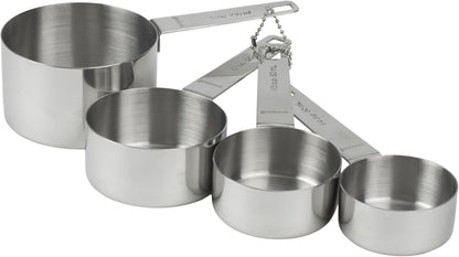 GoodCook Gourmet Measuring Cup Set, Stainless Steel 4-pc., 1/4, 1/3, 1/2, 1 Cup etched measurements