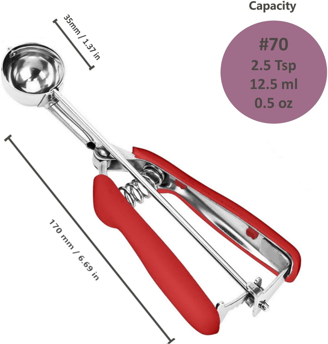 Ice Cream Scoop, 18/8 Stainless Steel Cookie Scoop, Cookie Scoops for Baking, 2 Tbsp/ 30 ml/ 1 oz Cookie Dough Scoop, Ice Cream Scooper with Trigger Release, Cookie Scooper for Baking