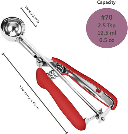 Ice Cream Scoop, 18/8 Stainless Steel Cookie Scoop, Cookie Scoops for Baking, 2 Tbsp/ 30 ml/ 1 oz Cookie Dough Scoop, Ice Cream Scooper with Trigger Release, Cookie Scooper for Baking