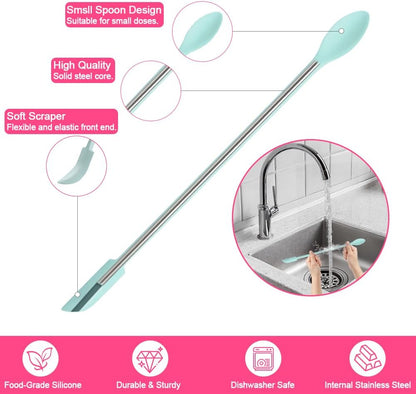 9 Pieces Mini Silicone Spatula-Makeup Spatula-Small Silicone Spatula-Thin Spatula Set for Skinny Openings-Abnaok Tiny Scraper for Jar,Kitchen Bottles,Cosmetic