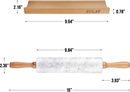 Zulay Kitchen 15.9 inch Professional Stainless Steel Rolling Pin - Lightweight Metal French Rolling Pin - Perfect for Baking, Fondant, Pizza Dough Roller, Dumpling