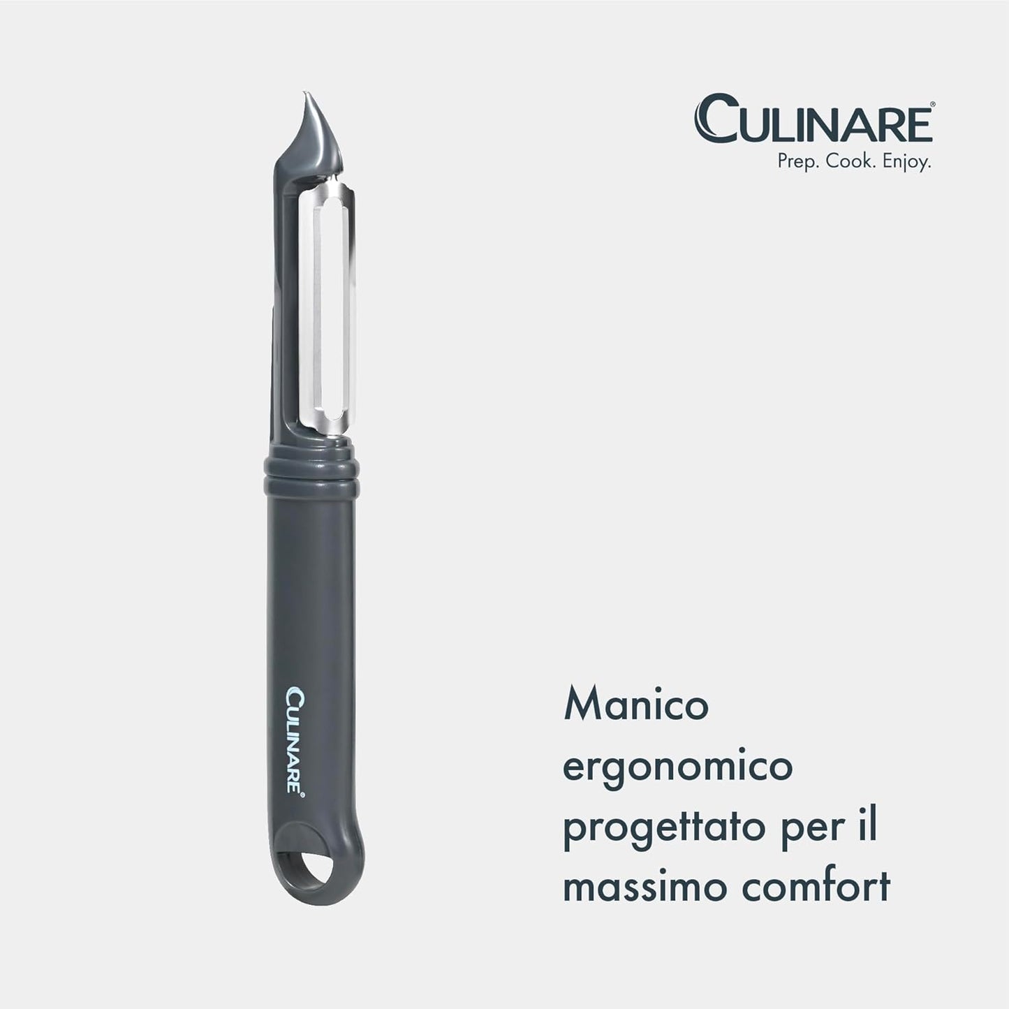Culinare Swivel Peeler, Grey, Plastic/Stainless Steel, Manual Potato/Vegetable/Fruit Peeler, Moves Over Contours for Fast Peeling, Dishwasher Safe