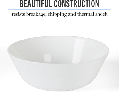 Martha Stewart Opalton 6-Piece 6-Inch Soup and Cereal Bowls – Lightweight, Chip and Break Resistant Opal Glass Bowls for Everyday Use