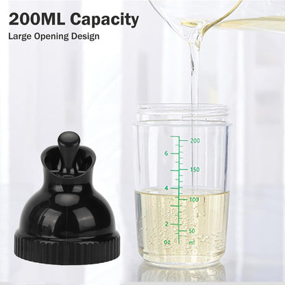 200ml Salad Dressing Shaker Container Condiment Bottles Salad Dressing Bottles Leakage Proof Salad Dressing Jar with Lid for Kitchen (Black)