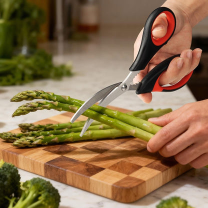 All Purpose Kitchen Shears with Protective Sheath, Heavy Duty 3 Pack Kitchen Scissors with Serrated Blade, Stainless Steel Cooking Scissors for Poultry, Food, Vegetables
