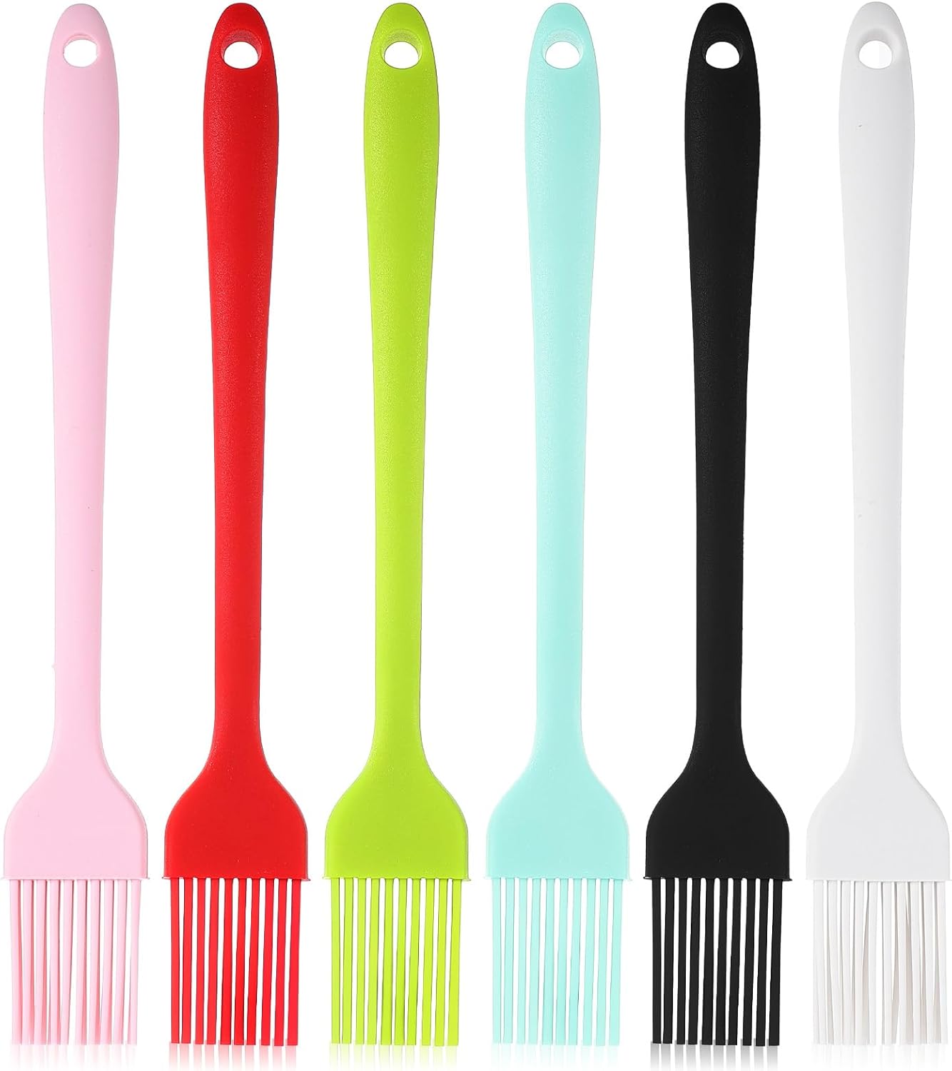 6Pcs Silicone Pastry Brush Cooking Basting Brush Premium Heat Resistant Kitchen Utensils for BBQ Sauce Oil Meat Butter Marinade Food, 19cm/7.48"
