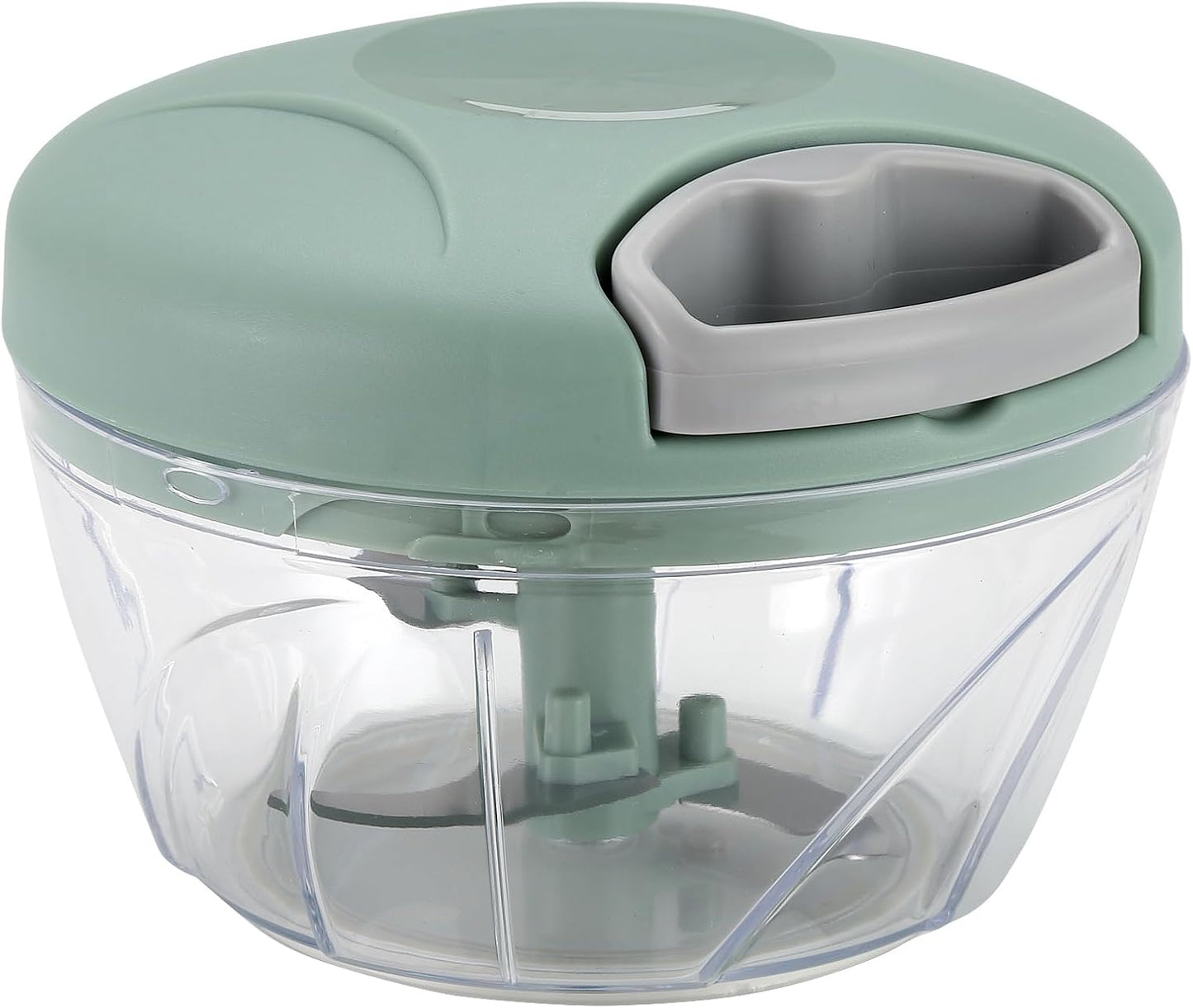 Hand Pull String Vegetable Chopper Food Processor - Garlic Mincer Onion Cutter for Ginger, Fruits, Nuts, Herbs (Green 500ml)