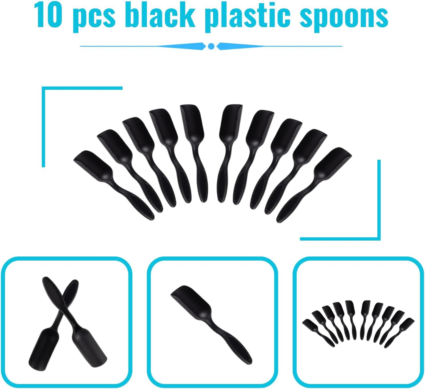 10Pcs NINGDAN Mini Shovel,Plastic Mini Gardening Shovel Spoons Soil Scoops,Cultivation Digging Transplanting Tools for Succulents Potted Flowers,Milk Powder/Coffee Beans Scoops (5 Colors)