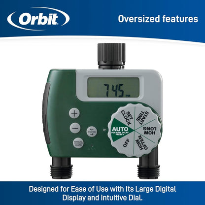 Orbit 62067 1-Outlet Programmable Digital Hose Watering Timer, 2-Pack