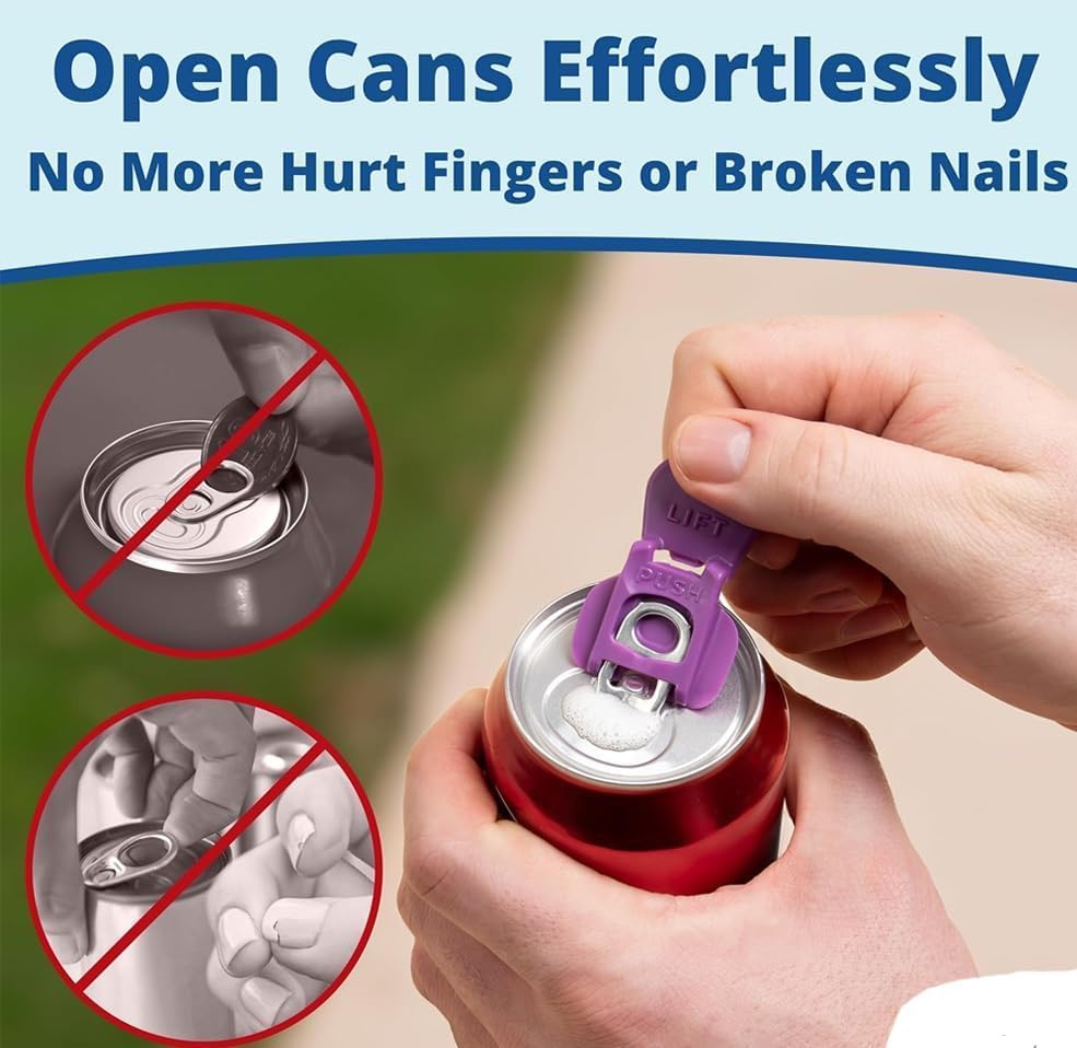 Pop Can Opener – 4 Pack Beer Can Opener, Soda Can Tab Opener, Party Essential Tool, Great Tool for Bartenders