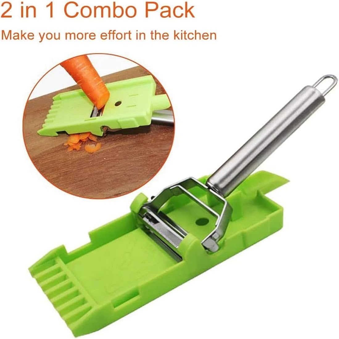 Multi Double Knife Peeler, Multi Peeler Double Blade, Multi Double Knife Peeler with Grating Plate, Julienne Strips for Potato, Orange, Lemon, Fruit, and Vegetable, Vegetable Peeler