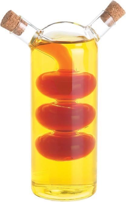 Fox Run 7050 Run Grape Motif Oil and Vinegar Cruet Dispenser Bottle, Clear Borosilicate Glass