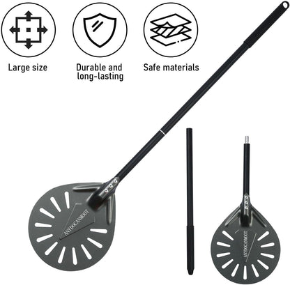 Perforated Pizza Peels 6 INCH pizza spatula paddle Long Handle Metal Pizza Spatula for Indoor and Outdoor (6 Inch)