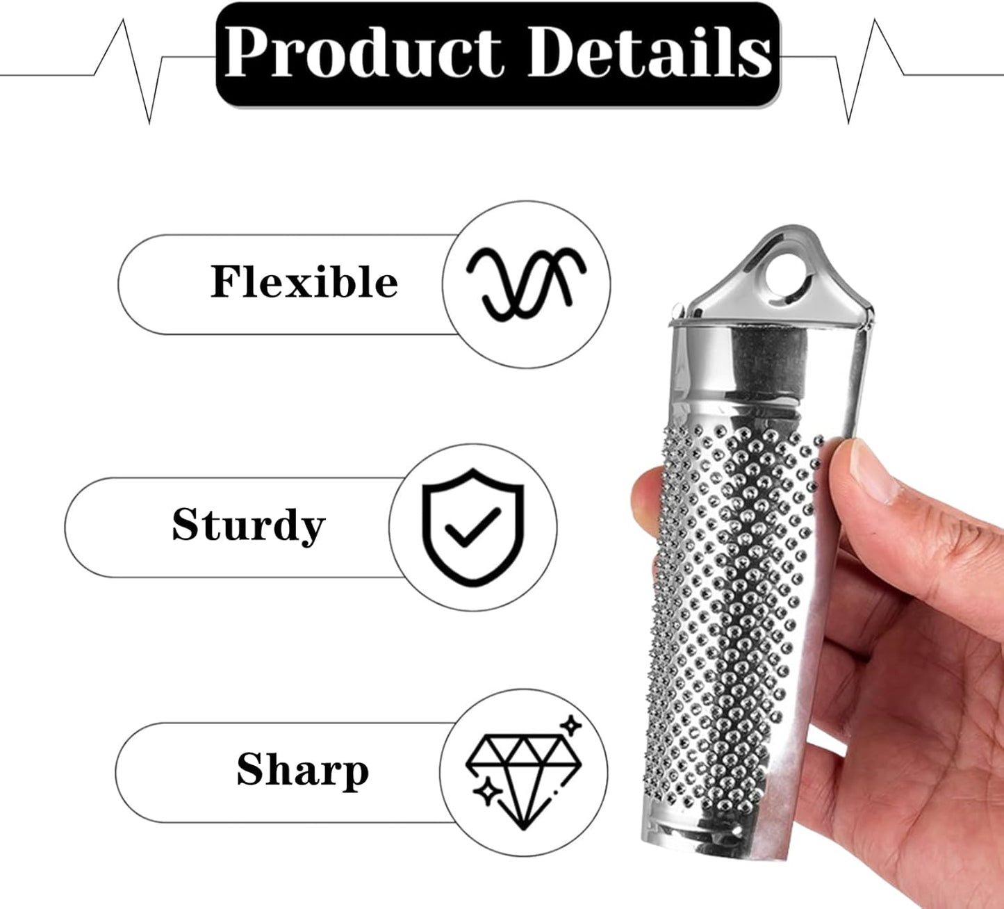 2 Pcs Ginger Grater Multifunctional Stainless Steel Garlic Grater Lemon Tool for Kitchen, Silver