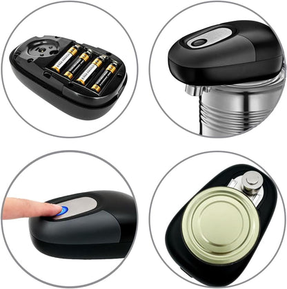 Electric Can Opener Set, Open Your Cans with A Simple Press of Button-Automatic, Hands Free, Smooth Edges, Food Safety,Battery Operated, can opener for Kitchen and Seniors, gift 5in1 Bottle Opener