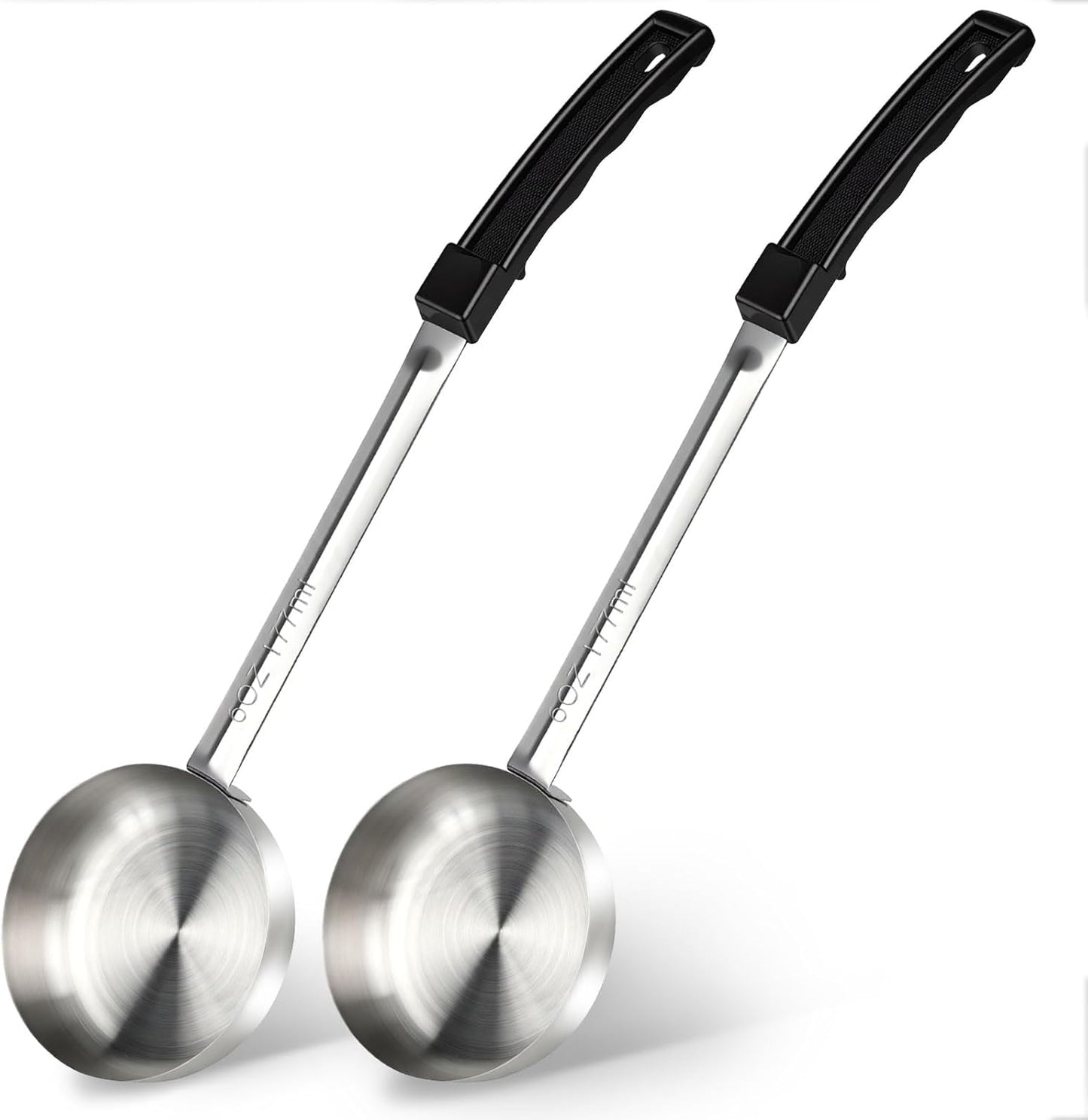 1 Ounce Solid Stainless Steel Portion Control Ladle Spoon - 2Pcs Pizza Sauce Serving Spoons Portion Ladle for Sauces, Perfect for Weight Watchers, Buffets, Parties