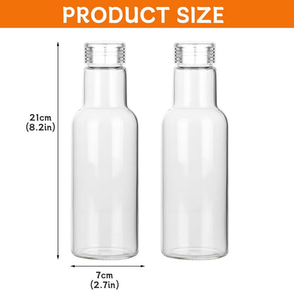 Salad Dressing Container 16 Oz Glass 2 Pack, Salad Dressing Shaker Bottle, Leakproof Glass Shaker Bottle for Oil Vinegar Kitchen Fridge Storage Meal Prep Lunch and On the Go