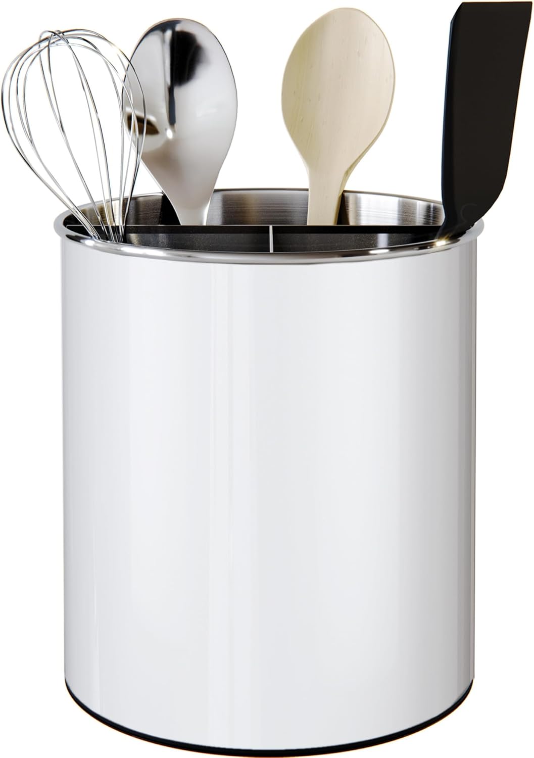 Cooler Kitchen Jumbo Extra Large Sturdy Rotating Black Utensil Holder Caddy with No-Tip Weighted Base, and Gripped Insert - Rust Proof and Dishwasher Safe Kitchen Utensils Holder