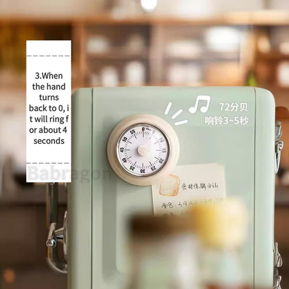 Kitchen Timer, Magnetic Visual Countdown Timer with Loud 72dB Alarm Mechanical Analog Dial for Cooking Baking Home Gym Office