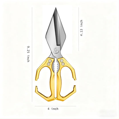 Multifunctional Heavy-Duty Kitchen Shears,Ultra Sharp Stainless Steel Poultry Shears,Multipurpose Food Scissors for Chicken, Meat,Fish, Vegetables,Bone Cutting(Silver)