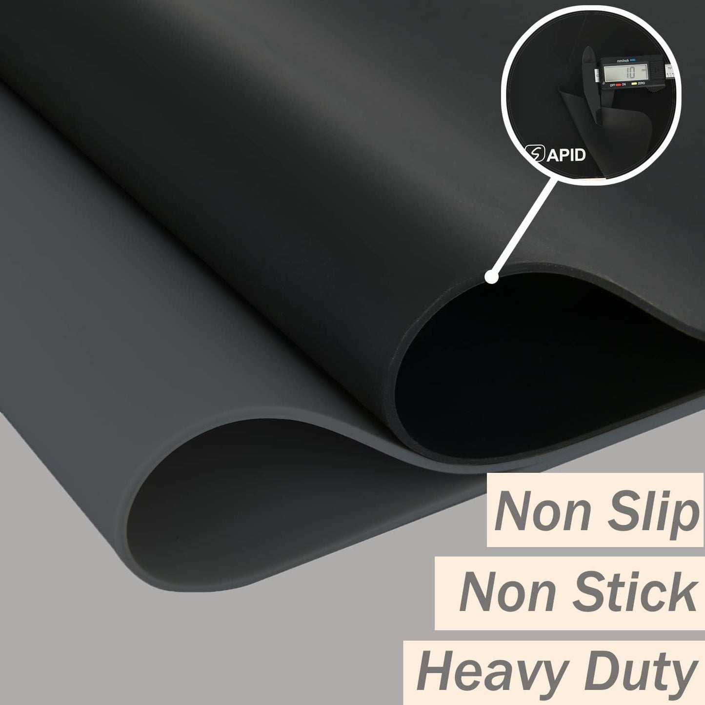 Extra Large Silicone Mat 36" x 24" Place Mats, Heat Resistant Mat for Kitchen Countertop Protector, Thick Placemats Washable Silicone Mats for Kitchen Counter Mat Dining Table Mat, Grey, Sapid