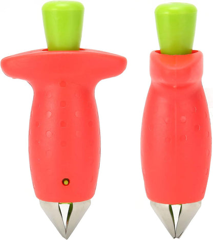 Plastic Strawberry Huller Fruit Veggie Pedicle Remover Core Digger Ergonomic -Saving Kitchen Tool for Canning Salad Baking Prep