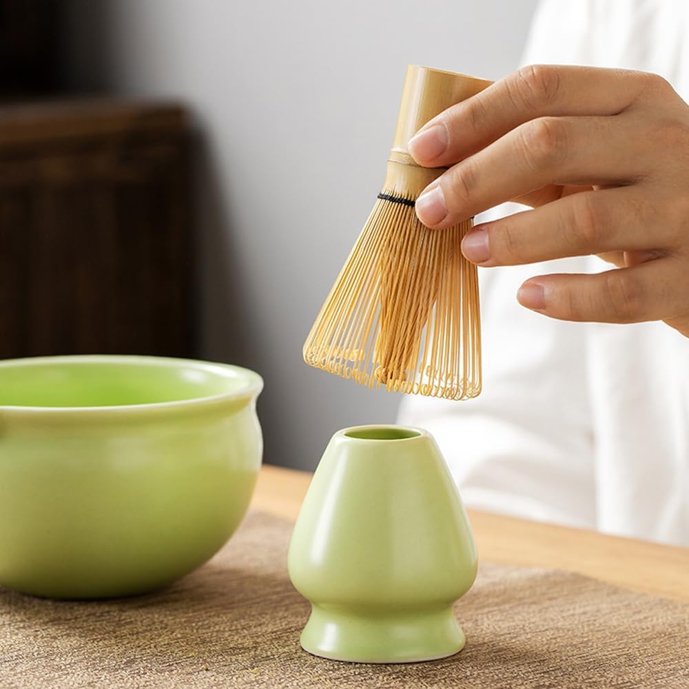 Matcha Set, Matcha Whisk Set Includes Matcha Bowl and Whisk, Whisk Holder, Sifter, Scoop, Spoon Holder, Tea Towel- 7pcs Perfect Matcha Kit for Matcha Tea Ceremony