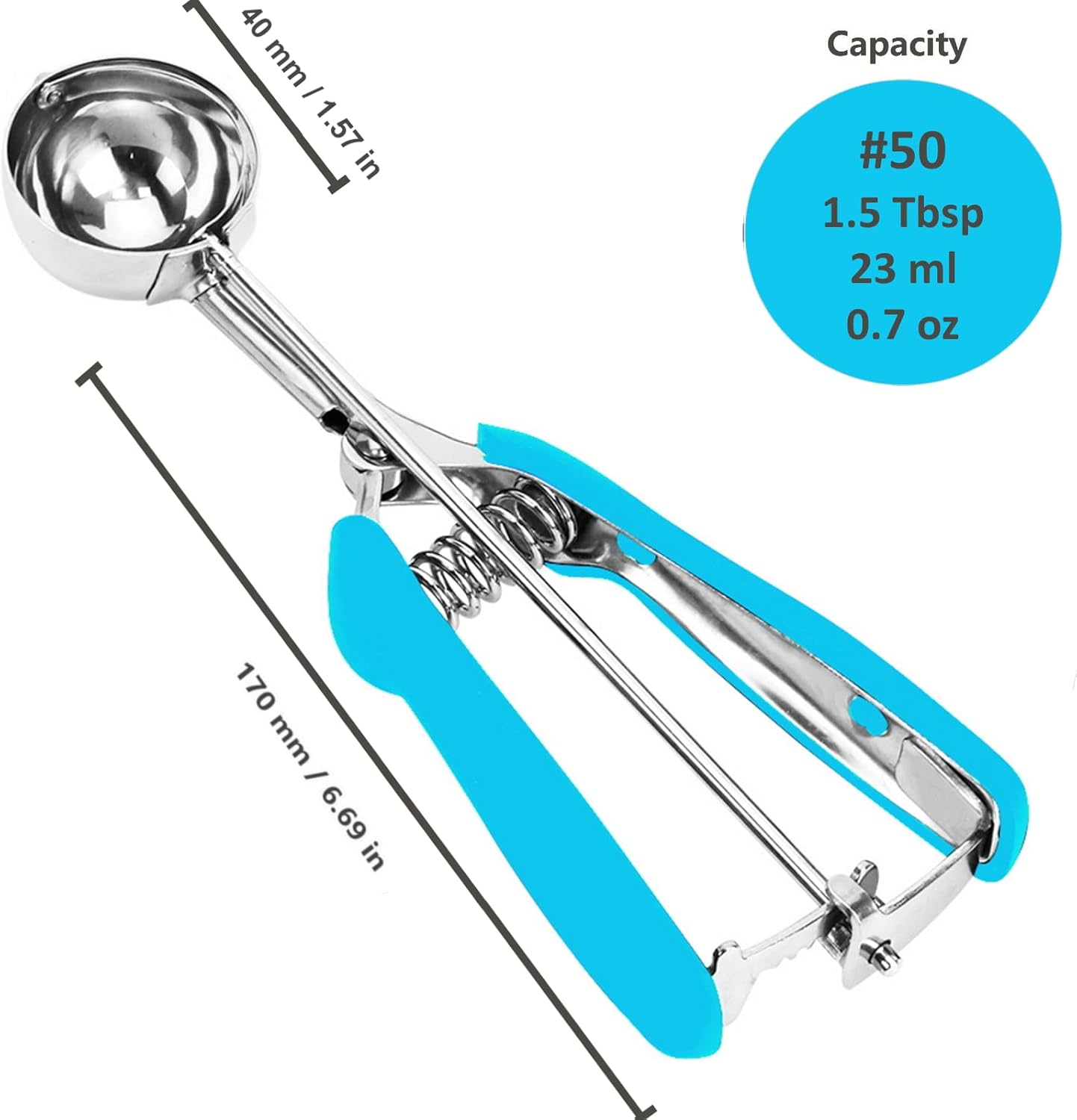 Ice Cream Scoop, 18/8 Stainless Steel Cookie Scoop, Cookie Scoops for Baking, 2 Tbsp/ 30 ml/ 1 oz Cookie Dough Scoop, Ice Cream Scooper with Trigger Release, Cookie Scooper for Baking