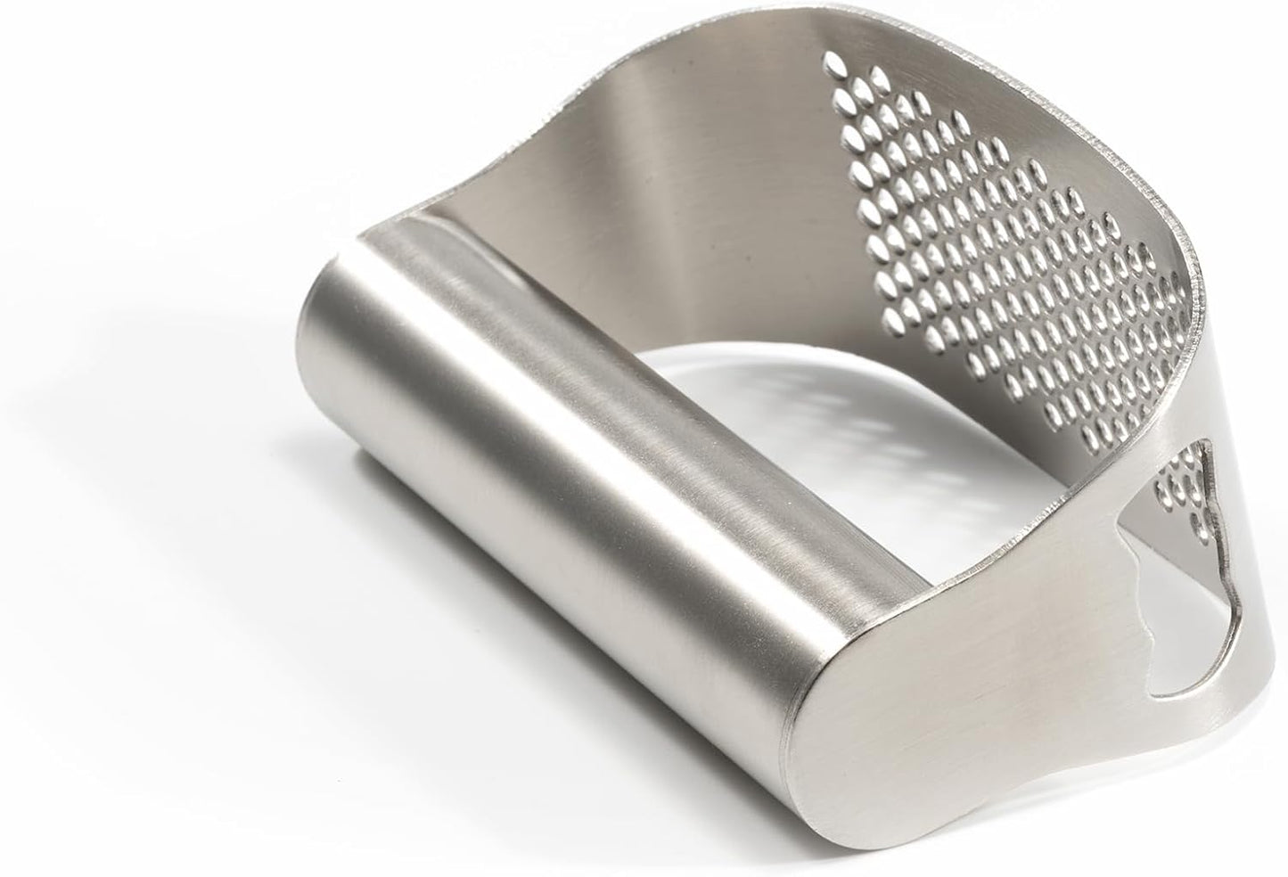 304 Stainless Steel Garlic Press Rocker - Premium Garlic Mincer Garlic Crusher - and Scraper - Comfortable Grip (No opener)