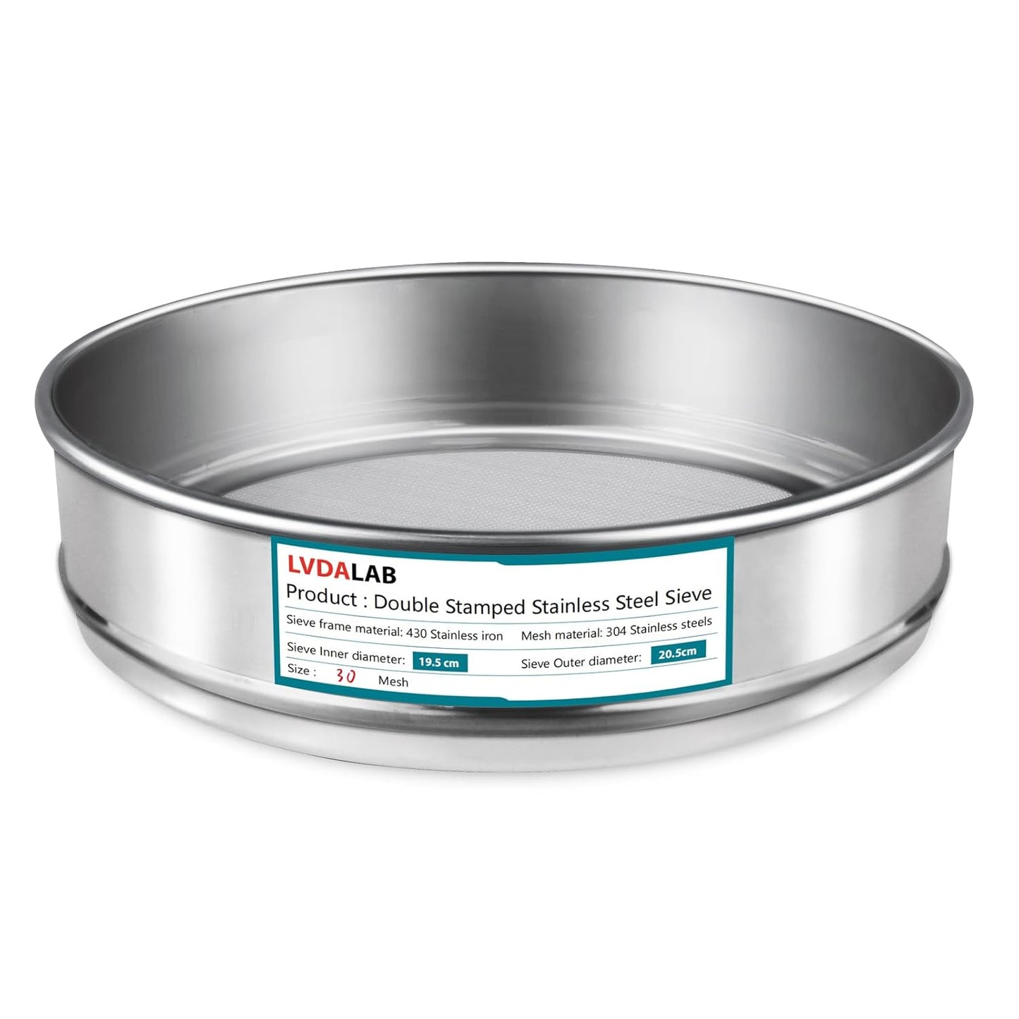 304 Stainless Steel Mesh Lab Sieve, 80 Mesh (0.2mm) Aperture Test Sieve, 7.9Inch(20cm) Diameter Economy Standard Analysis Sample Test Sieves for Industrial Laboratory Homes - Colors B