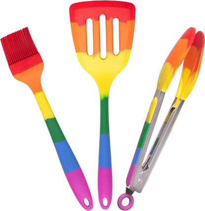 Cooking With Pride Non-Stick Pastry Brush, Heat-Safe Silicone With Iron Core, 8.5-Inch