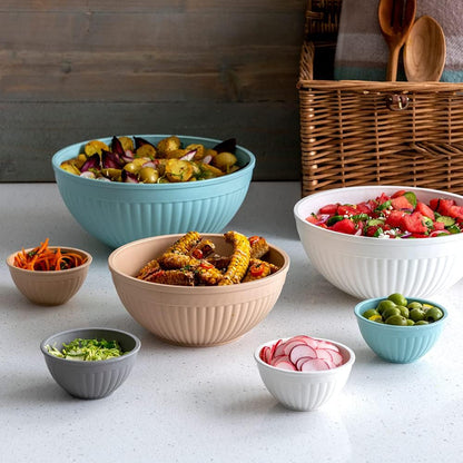 Nordic Ware Prep and Serve Mixing Bowls Set, 3-Piece, Earth-Tones