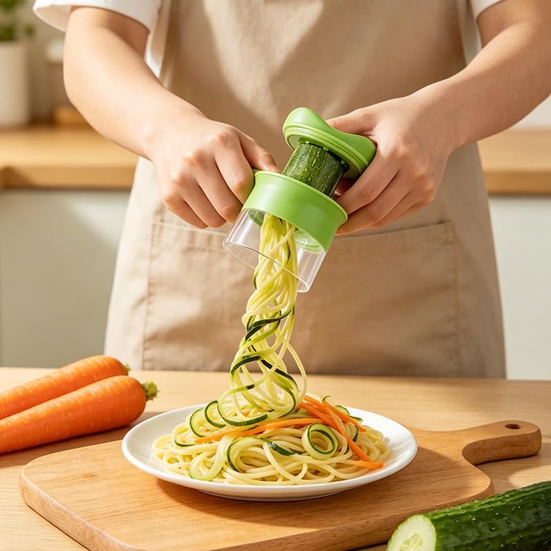 Handheld Vegetable Spiralizer, Multi-Function Veggie Spiral Cutter for Fruits & Veggies, Kitchen Tool