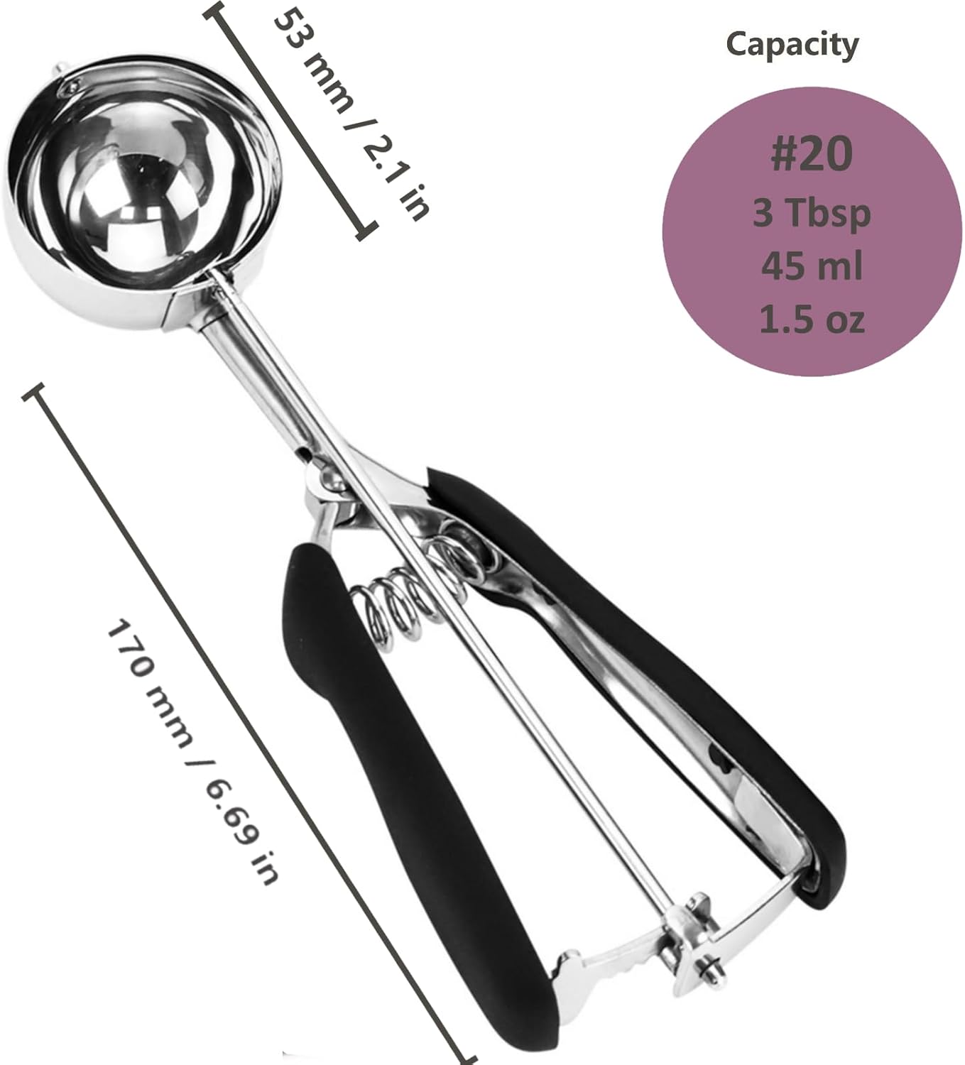 Ice Cream Scoop, 18/8 Stainless Steel Cookie Scoop, Cookie Scoops for Baking, 2 Tbsp/ 30 ml/ 1 oz Cookie Dough Scoop, Ice Cream Scooper with Trigger Release, Cookie Scooper for Baking