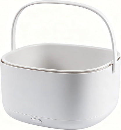 Ultrasonic Fruit Washer and Produce Cleaner Device - Countertop Fruit and Vegetable Washing Machine for Berry & Salad - Cordless Veggie Cleaner with 2-Tier Drain Basket Strainer