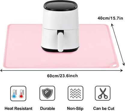 Standard Silicone Mat,Black Baking Mat-Food Grade Kids Dinner Table Placemat Non Slip Counter Mat with Raised Edges Heat Resistant Mat for Air Fryer Nonstick Pastry Dough Mat(1 Pack 23.6'' x 15.7'')