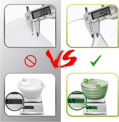 Salad & Lettuce Spinner,Large 4.2L - Quick Dry Fruit & Vegetable Washer with Locking Lid,Ergonomic Handle,BPA-Free (Green),Easy for Salads and Faster Food Prep