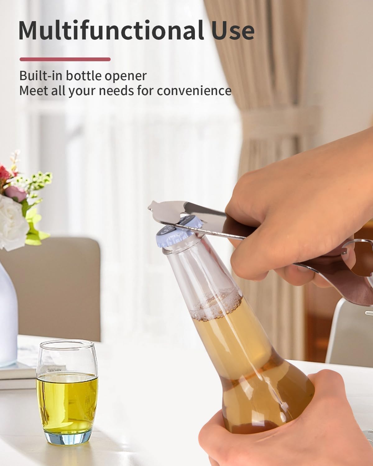 CYDW Mason Jar Opener Tool with Soft Touch Handle, No Lid Dents or Damage, Can Opener Manual Multi-Purpose, Easy Twist Manual Handheld Top Remover, Canning Supplies, Bottle Opener, Made for Lifetime