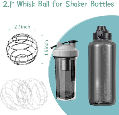 Shaker Balls, 2.1 Inch, 2PCS Mixing Balls, 304 Stainless Steel, No Chunks, Whisk Balls Shaker Cups, Mixer Bottles, Mason Jars, Protein Shakes, Smoothies