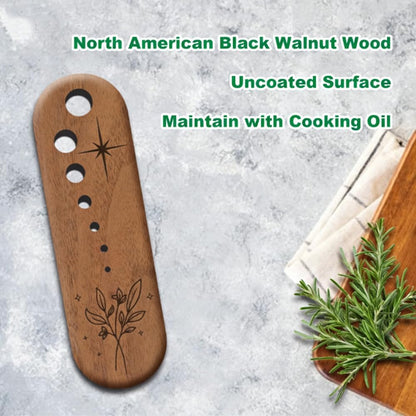 Wooden Herb Stripper Tool, Natural Wood Leaf Separator with 7 Hole Sizes, Kitchen Gadget for Herbs and Vegetables, Herb Stripper Bowl Gifts for the Kitchen Suitable for Home Use & Chefs