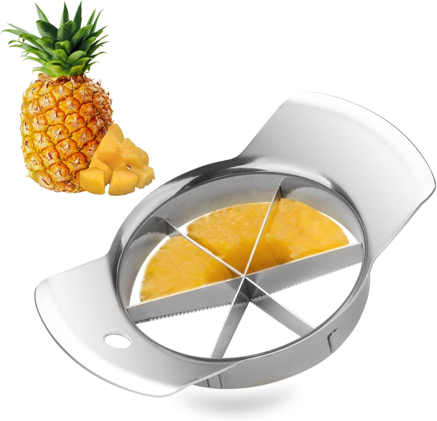 Choxila Pineapple Corer Large Stainless Steel Pineapple Corer Peeler Pineapple Cutter Fruit tool Easy Kitchen Tool - Large（4inch+）