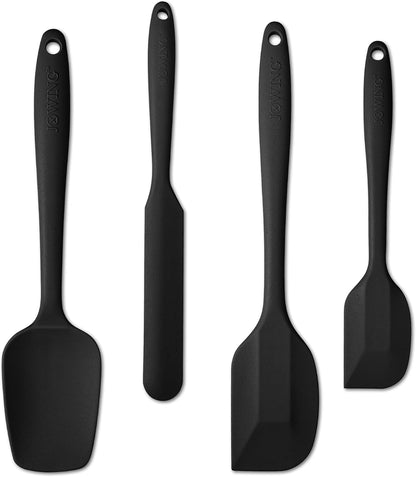 4 Piece Silicone Spatula Set, Flexible Heat Resistant Non-scratch Baking Cooking Rubber Spatulas with Stainless Steel Core, Orange